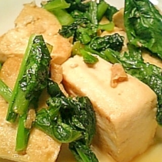 めんつゆで簡単！小松菜と豆腐の炒め物♪
